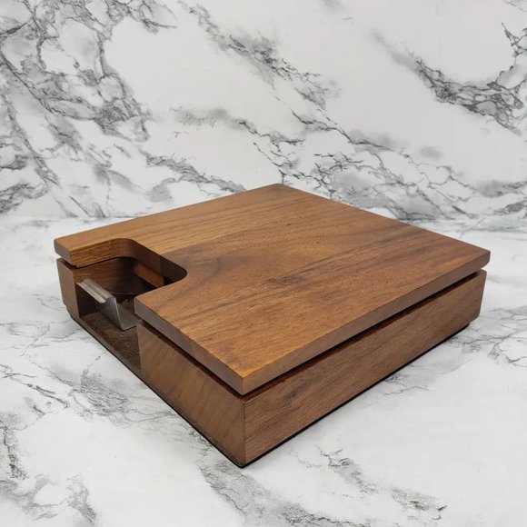Desktop Organizer Solid Walnut Vintage - Picture 8 of 10